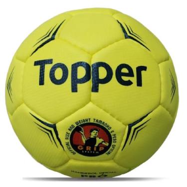 Imagem de Bola Handebol Topper Hand T3 Pro Costurada, Amarelo