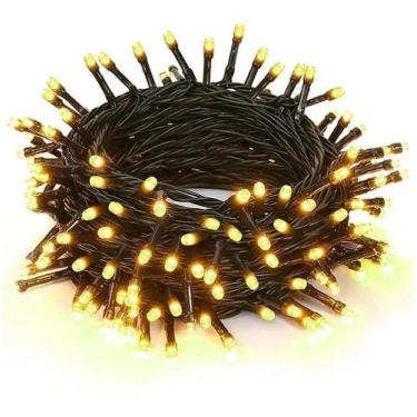 Imagem de Pisca Pisca Warm Amarelo Cordão 200 Lâmpadas 127v Led 8 Funções 15m - 
