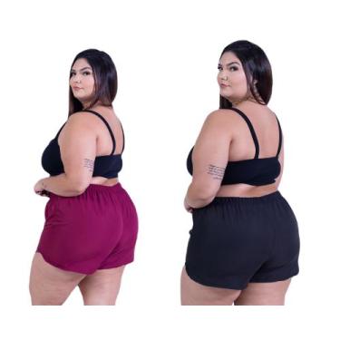 Imagem de Short de Banho Shortinho Plus Size Feminino Bermuda  Tactel C/Elastano