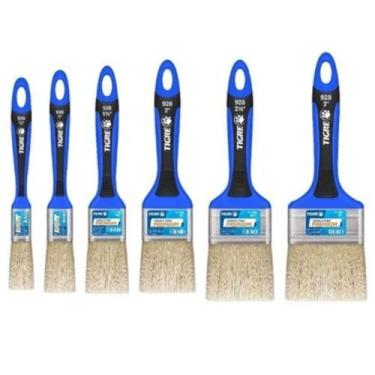 Imagem de Kit 7 pincel trincha premium sintetico branco 928 3/4-4 tigre