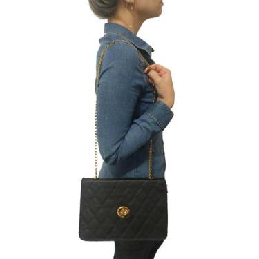 Imagem de Bolsa Matelasse Topgrife Couro Preto