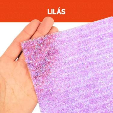 Imagem de Manta De Strass Termocolante  - Lilás -164 - 23 Tiras - 23x40 - Nybc