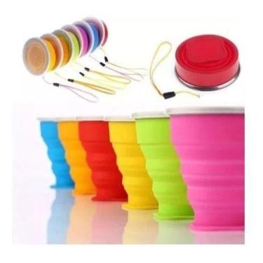 Imagem de Kit Com 25 Copos Dobrável Retrátil De Silicone 200ml - OEM, sortidas