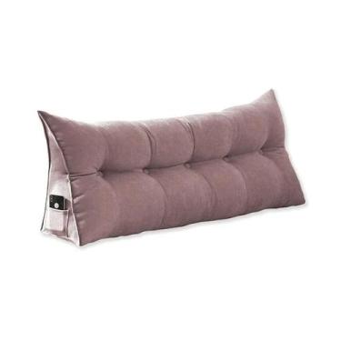 Imagem de Almofada de Apoio Para Encosto de Cabeceira Mel Casal 140 cm Suede Ros