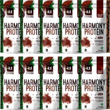 Imagem de Kit 10 Harmony Protein Cacau Rakkau 600g - Vegano - Proteína