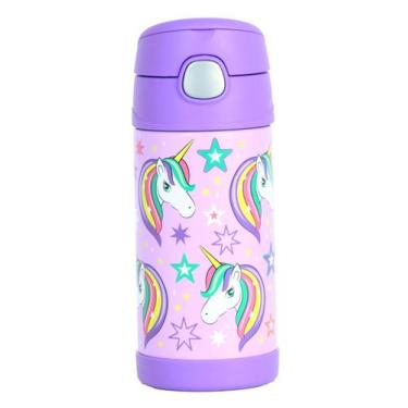 Imagem de Garrafa Garrafinha Térmica Infantil Thermos 355Ml Unicórnio