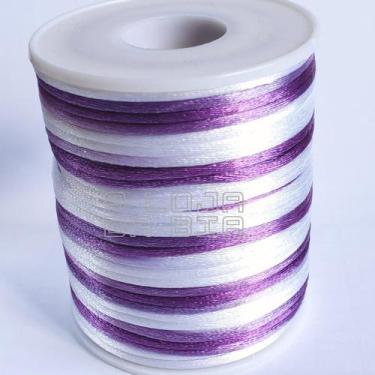 Imagem de Rabo De Rato Cordão Cetim 2mm rolo 50m Bicolor Roxo - A loja da Bia