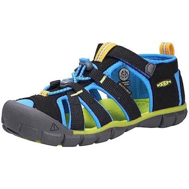 Imagem de KEEN Sandália infantil Seacamp II CNX fechada, Preto/azul brilhante, 10 Little Kid