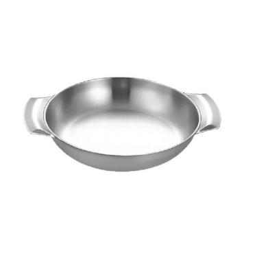 Imagem de Prato Panelinha Pergaminho Luxo Aço Inox Paella 18 Cm - FRIGOPRO