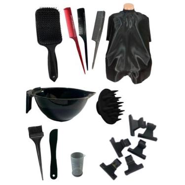 Imagem de Kit Profissional Completo para Cabelos: Escova Raquete Fashion, Pente 
