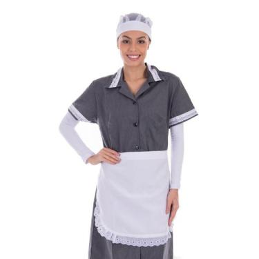 Imagem de Kit com 2  Vestidos em Tecido Algodão Com Avental  para  Copeira, Arru