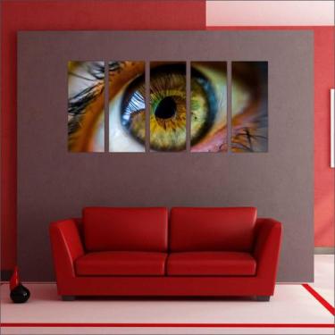 Imagem de Quadro Decorativo Olhos Visão Medicina Biologia Mosaico 5 Peças GG2 - 