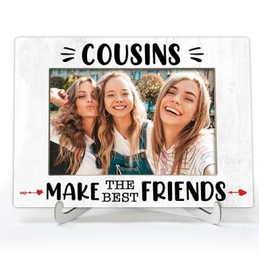 Imagem de TIOFUNO Cousins Gifts, Best Friends Picture Frame, Sister Photo Frame, Cousins Make The Best Friends, Moldura de madeira 10 x 15 cm para exibição de mesa-A23