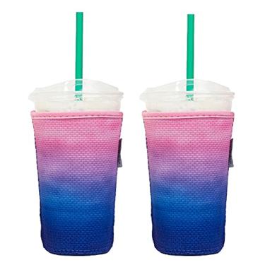 Imagem de Baxendale – Manga de café gelado para xícaras de tamanho médio – Pacote com 2 – Manga de café gelado de neoprene – Mangas de copo para bebidas frias, reutilizáveis, compatíveis com Starbucks, Dunkin