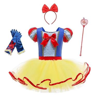 Imagem de Dressy Daisy Collant de balé, vestido tutu para meninas, bailarina, fantasia de dança, roupa de dança com saia de tule, Estilo B (com acessórios), 6-7