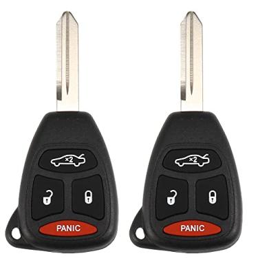 Imagem de X AUTOHAUX 2 peças KOBDT04A de 315 MHz para controle remoto de entrada sem chave para Chrysler 300 para Dodge Avenger Charger para Jeep 4 botões com chave de porta