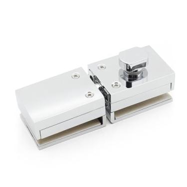 Imagem de WANLIAN Trava de porta de vidro, fechaduras de porta de vidro sem moldura, parafuso de porta de vidro duplo tipo balanço, trava de porta de vidro oscilante, superfície brilhante para vidro grosso de 6