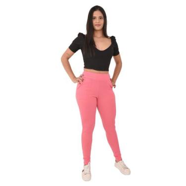 Imagem de Calça Feminina Malha Crepe Estilo Jogger - Lori Modas, Rosa, G