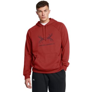 Imagem de Under Armour Moletom masculino Rival Fleece Antler Wordmark (840) laranja terra//marrom escuro, pequeno, 197777250292