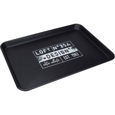 Imagem de BANDEJA DECORATIVA PARA SERVIR HOME&CO METAL 3x51x36cm PRETO