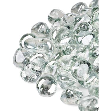 Imagem de GASPRO Diamantes de Vidro de Fogo de 20 Libras - Vidro de Fogo Transparente de 1 Polegada para Fogueira de Propano, Pedras Decorativas de Vidro de Fogueira para Lareira A Gás, Brilho de Cristal