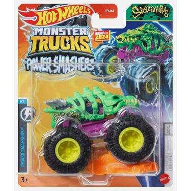 Imagem de Hot Wheels Caminhão Monster Power Smashers Skelesaurus 1:64 Escala (Portátil, Verde, Criança)