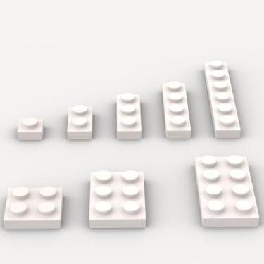 Imagem de Classic Building Plate Assortment Pack, 100Pcs White Bulk Plates with 8 Size Building Plate Base Plate, Compatible with Lego Parts and Pieces, Building Bricks, for Most Brands(Color:White)