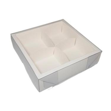 Imagem de Caixa 4 pão de mel Branca13,2x13,2x4  6,2x19x4  5 un - Assk Rizzo Conf