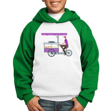 Imagem de Moletom Infantil Bike Food - Foca na Moda, Branco, Verde, 6