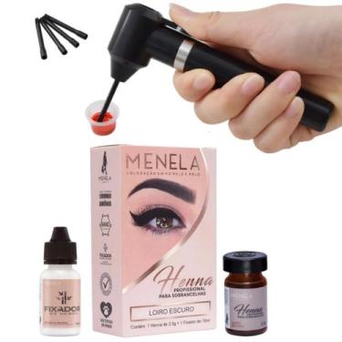 Imagem de Henna Com Fixador Menela Sobrancelha + Mini Mixer Misturador - Trattim