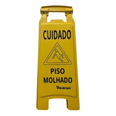 Imagem de Placa De Sinalização Piso Molhado Bralimpia