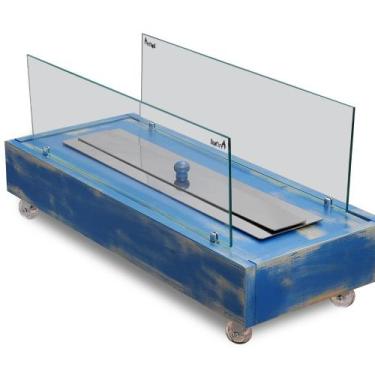 Imagem de Lareira Ecológica Slim Várias Cores Queimador 60cm - Topfire, Azul