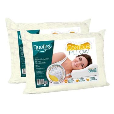 Imagem de Kit 02 Travesseiros Contour Pillow Antiácaro - Duoflex