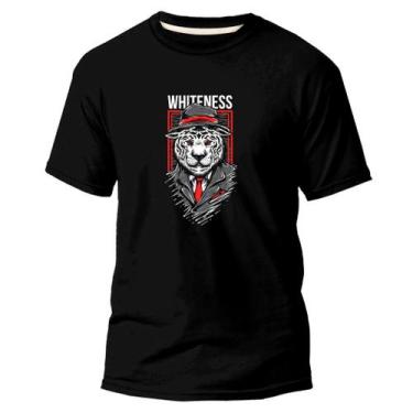 Imagem de Camiseta Algodão Premium Estampa Digital Tigre Branco Selva - NoBrand,