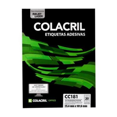 Imagem de Etiqueta Adesiva Colacril Carta CC181 25,4x101,6mm C/2000