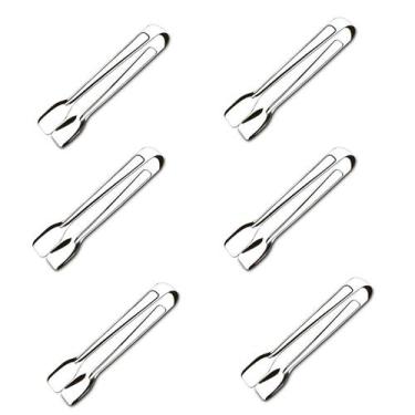 Imagem de Conjunto 6 Pegadores de Inox Cozinha Carne Pinça para Gelo - Brinox