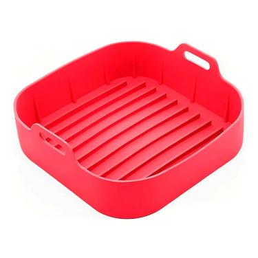 Imagem de Forma Air Fryer Quadrada Silicone 16cm Vermelha SLCN044-VM - Hauskraft