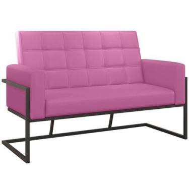 Imagem de Namoradeira material sintético Base de ferro para Recepção Sala de Est