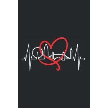Imagem de London Heartbeat: Notebook for London Skyline Heartbeat England Fan UK Lover I Love London (Ruled Paper, 120 Lined Pages, 6" x 9") Beautiful London Skylines For Fans & Residents