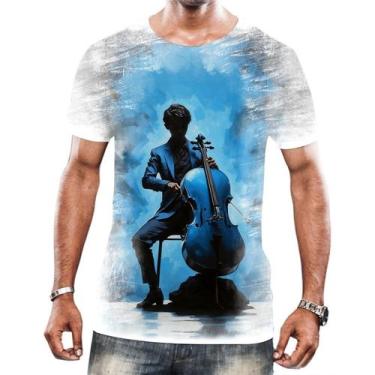Imagem de Camisa Camiseta Tshirt Instrumento Corda Violoncelo Arte 1 - Enjoy Sho