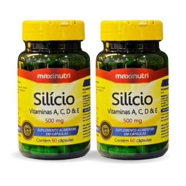 Imagem de Kit 2 Silício com Vitaminas A C D e E 500mg 60 cápsulas Maxinutri