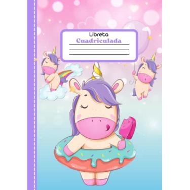 Imagem de Libreta cuadricula 5x5 A4 - Unicornios mágicos: Cuaderno cuadriculado a4 5x5, Libreta escolar cuadricula A4