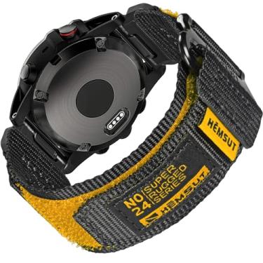 Imagem de Pulseira de relógio compatível com Garmin, pulseira militar de nylon de 26 mm para Fenix 8 51 mm/7X/7X Pro/6X/6X Pro/5X/5X Plus, Tactix 7 Pro/Delta, Quatix 6X/5X, Descent MK1/MK2, Instinct 2X,