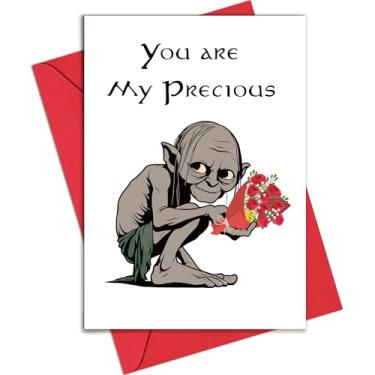 Imagem de HiFulerr Cartão de aniversário engraçado para ela - "You are My Precious" Anéis Cartão de Dia dos Namorados com envelope, cartão de aniversário romântico para esposa, namorada, marido, namorado,