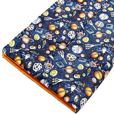 Imagem de KAMEIOU Space Rocket Roupa de cama polar de lã de porquinho-da-índia para cama de animais pequenos, cama de chinchila rato, ouriço, lã polar, coelhinho, coelho, meio-oeste, forro de
