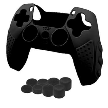Imagem de A capa protetora de silicone TwiHill é adequada para PS5, acessórios PS5 antiderrapantes (Preto - 1 Pcs)