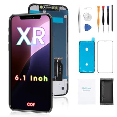 Imagem de DIYREpair Substituição de tela para iPhone XR de 6,1 polegadas, kit de reparo completo com tela sensível ao toque 3D, conjunto de digitalizador com ferramentas, vidro temperado, instruções (sem