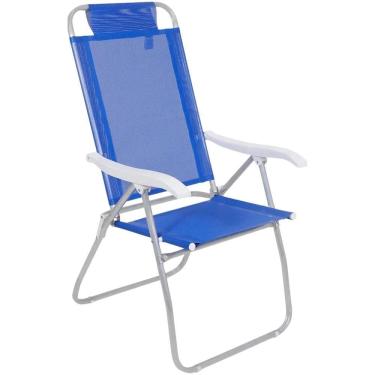 Imagem de Cadeira de Praia Reclinável 4 Posições Prosa em Alumínio Azul BEL