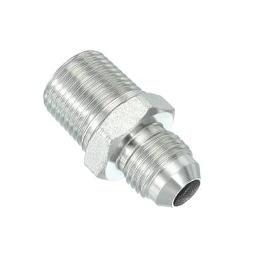 Imagem de PATIKIL Conector adaptador de tubo 9/40.6 cm macho 37 ° Flare JIC x 3/20.3 cm macho R encaixe de tubo restritor de alimentação de óleo conector hidráulico para sistema de tubulações de água a vapor de