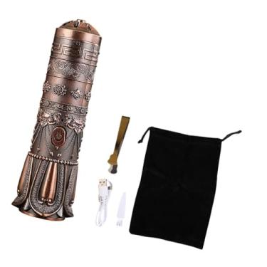 Imagem de IEUDNS Queimador de incenso elétrico usb, difusor de aroma, portátil, decorativo, suporte de incenso para casa, fragrância, spa, decoração de carros, Bronze Vermelho